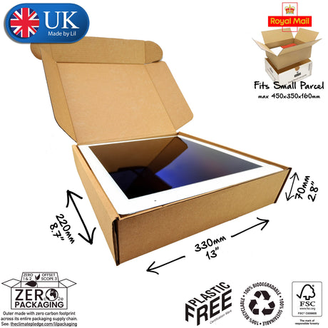 33x22x7cm Cardboard Postal Box for tablets