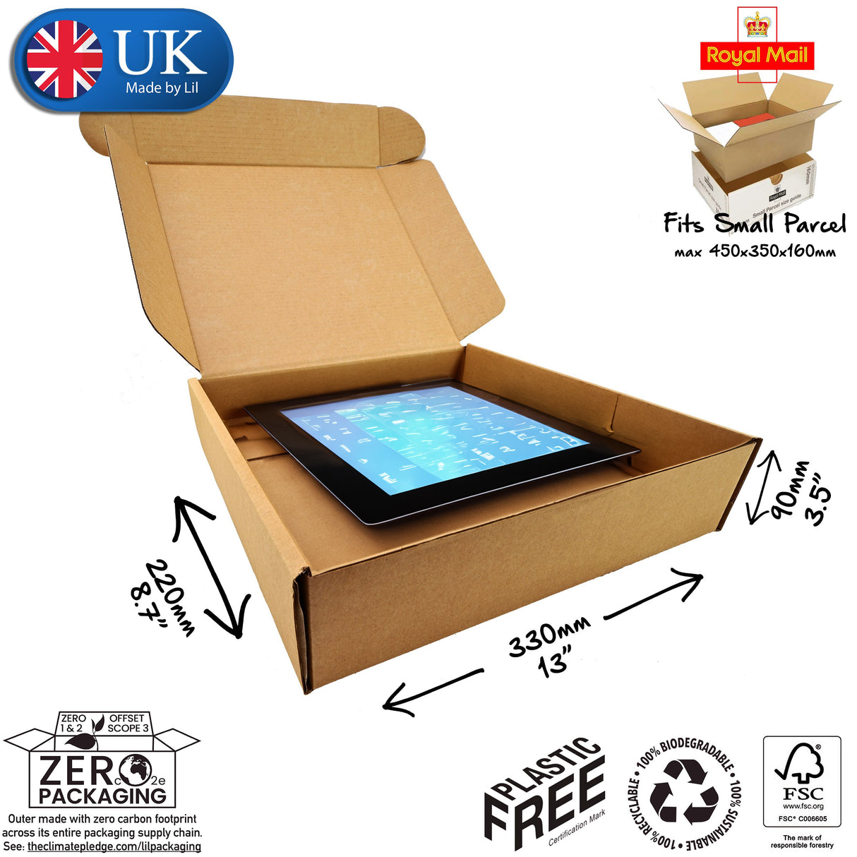 33x22x9cm Cardboard Postal Box for gadgets