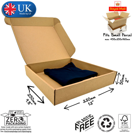 33x25x3.5cm Cardboard Postal Box for handbags