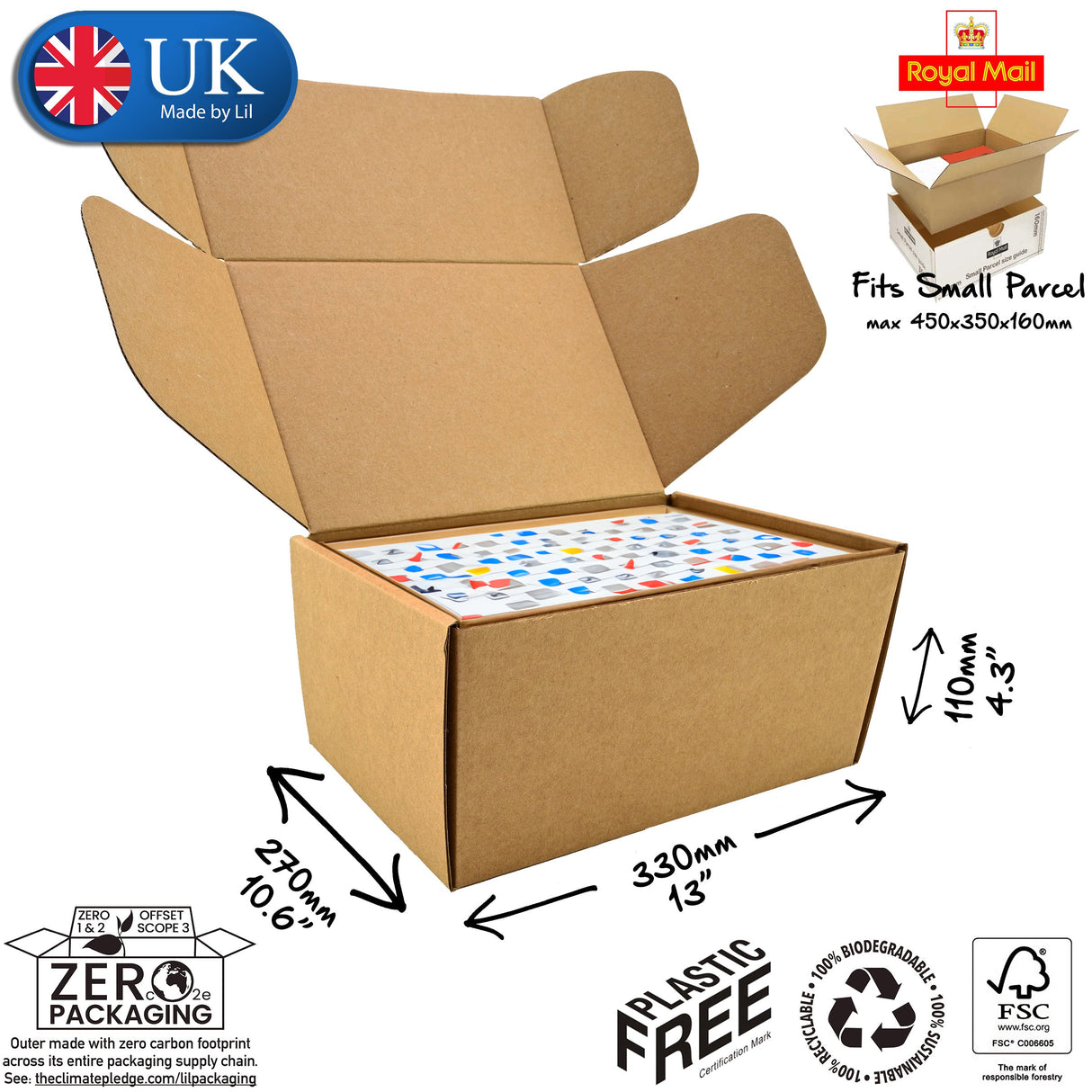 33x27x11cm Cardboard Postal Box for board games