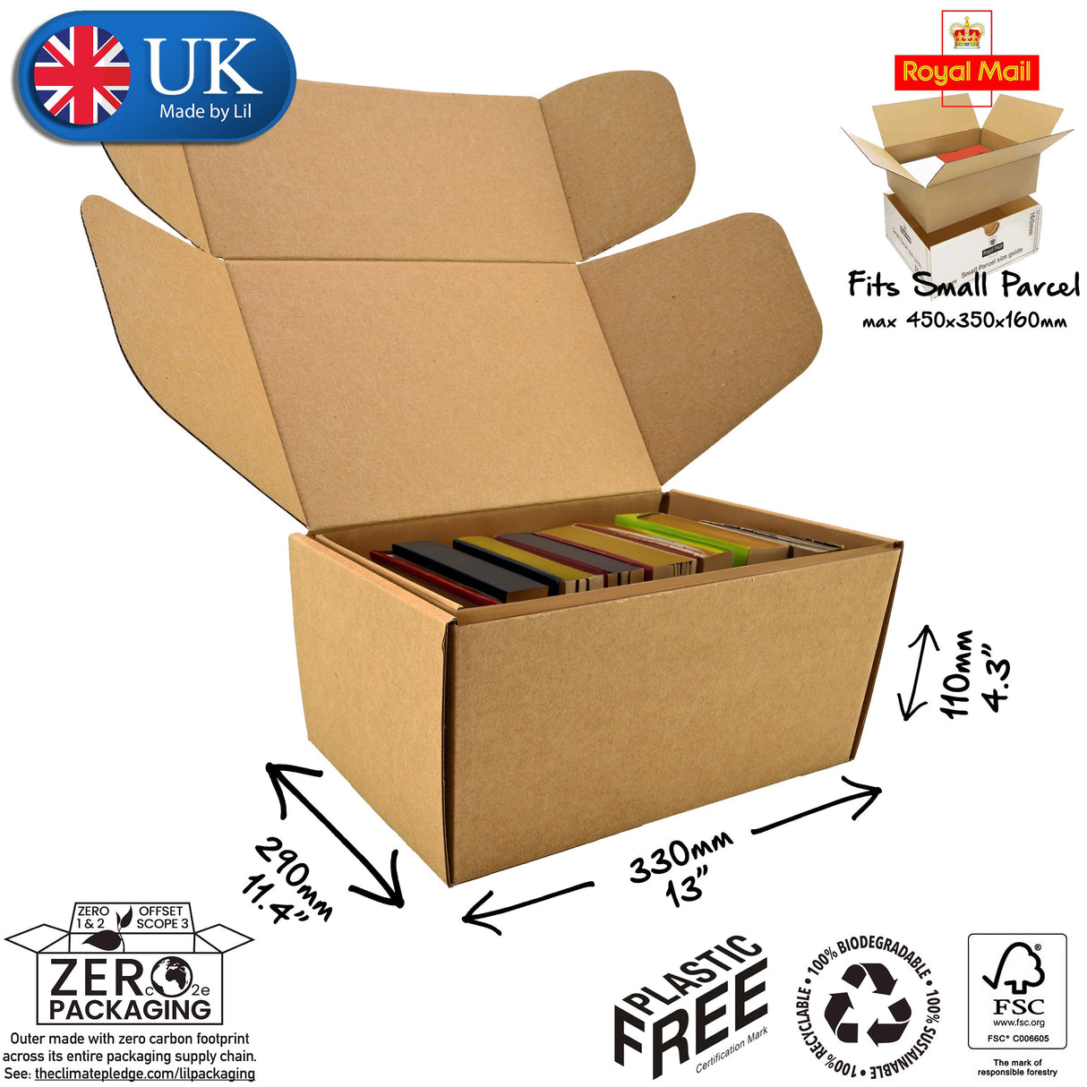 33x29x11cm Cardboard Postal Box for books