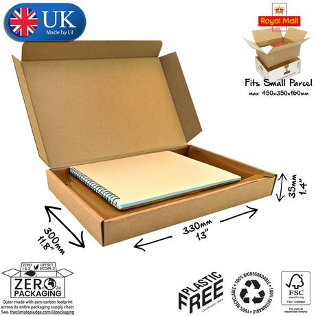 33x30x3.5cm Cardboard Postal Box for notebooks