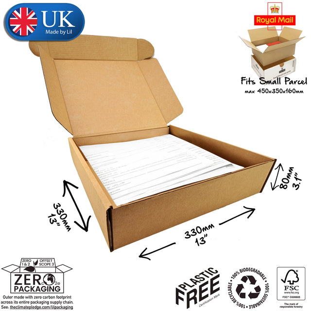 33x33x8cm Cardboard Postal Box for documents