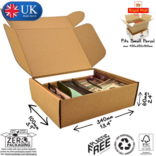 34x10x6cm Cardboard Postal Box for wallets