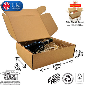 34x12x7cm Cardboard Postal Box for wine