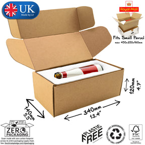 34x14x12cm Cardboard Postal Box for wine