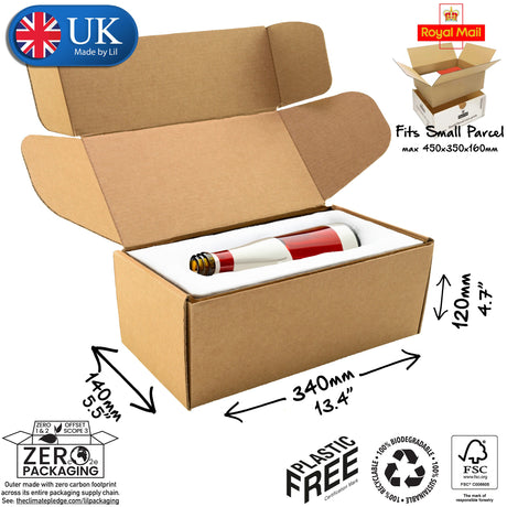 34x14x12cm Cardboard Postal Box for wine