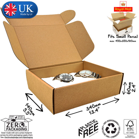 34x14x6cm Cardboard Postal Box for watches