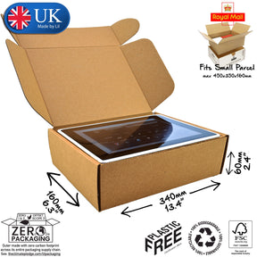 34x16x6cm Cardboard Postal Box for tablets
