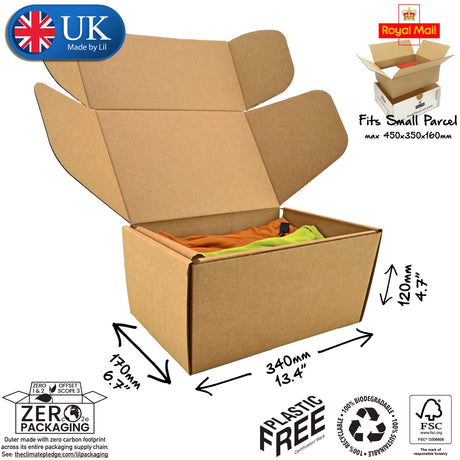 34x17x12cm Cardboard Postal Box for clothes