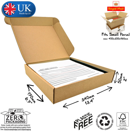 34x17x5cm Cardboard Postal Box for documents