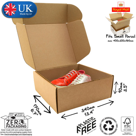 34x17x9cm Cardboard Postal Box for shoes