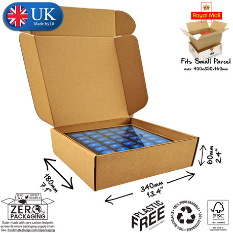 34x18x6cm Cardboard Postal Box for tablets