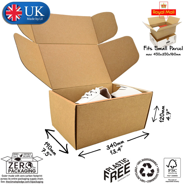 34x19x12cm Cardboard Postal Box for shoes