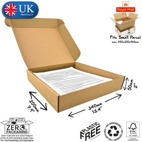 34x20x5cm (13x8x2" inches) Cardboard Postal Box for documents