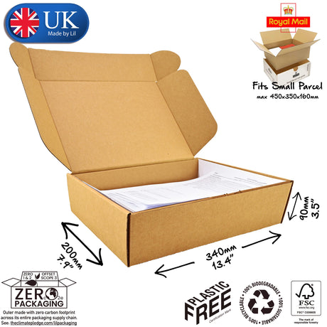 34x20x9cm Cardboard Postal Box for documents