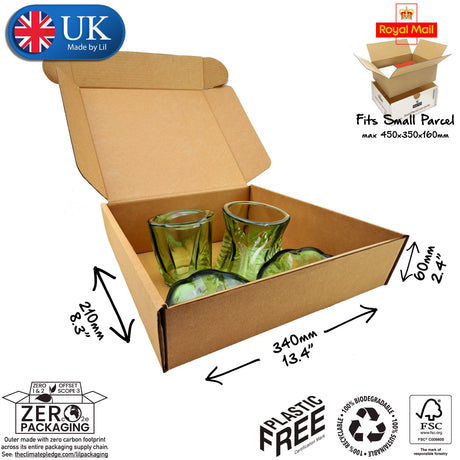 34x21x6cm Cardboard Postal Box for glassware