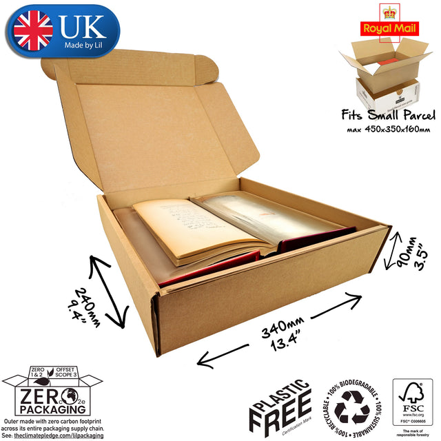 34x24x9cm Cardboard Postal Box for books