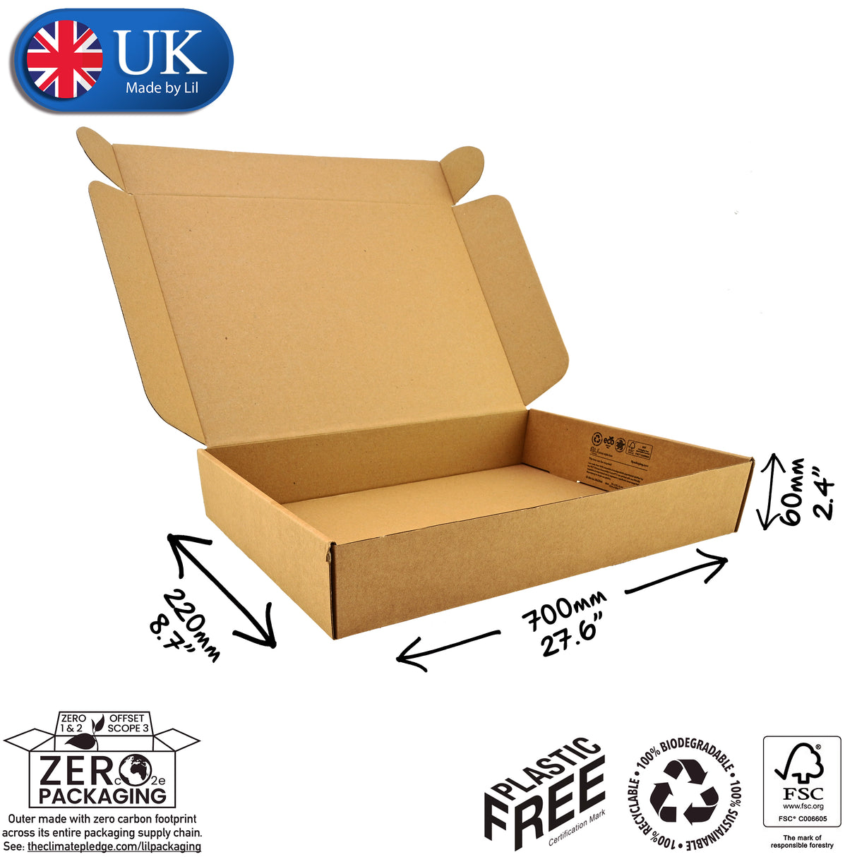 70x22x6cm Cardboard Postal Box