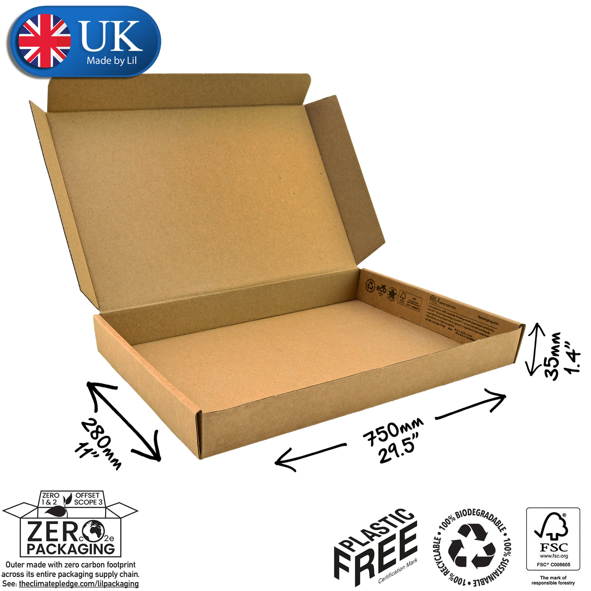 75x28x3.5cm Cardboard Postal Box