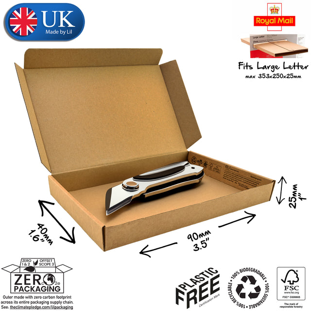 9x4x2.5cm cardboard postal box for pocket knives