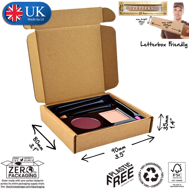 9x8x3.5cm cardboard postal box for cosmetics