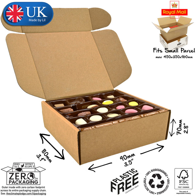 9x8x7cm cardboard postal box for confectionary