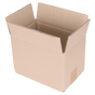 An open brown cardboard box sized 9 x 6 x 6" shown from an elevated angle on a plain white background.