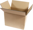 An open brown corrugated cardboard box sized 305 x 229 x 229mm (12 x 9 x 9"), on a plain white background.
