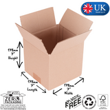 CSW003 Single Wall Cardboard Boxes 178 x 178 x 178mm (7 x 7 x 7")