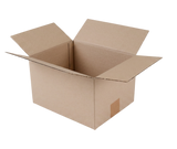 An open brown cardboard box with flaps extended, shown on a plain white background.