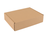 A plain brown cardboard box shown at an angle on a solid white background.