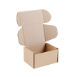 A blank, unbranded brown cardboard shipping box with its hinged lid open, shown on a solid white background.