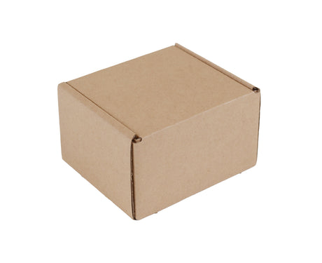 Closed Brown Kraft Postal Box PBX2 110 x 100 x 70mm