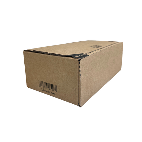 Cardboard box with a barcode on a white background