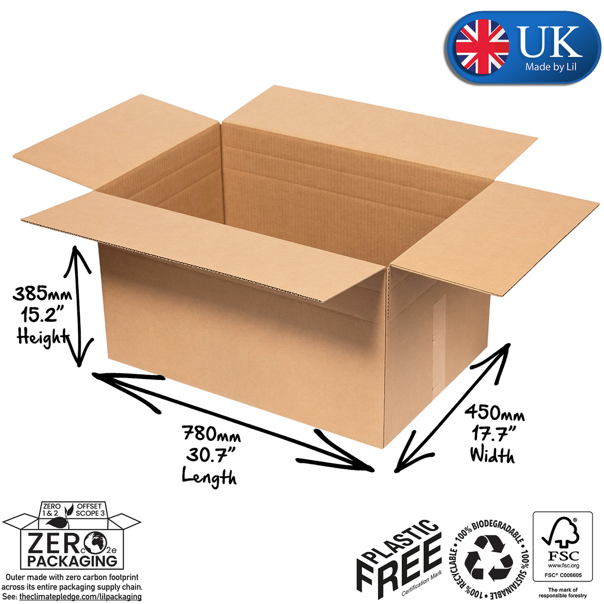 K80 Single Wall Cardboard Boxes 780 x 450 x 385mm