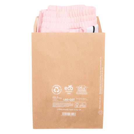 LB3-gst Gusseted Paper Mail Bag | Lil Packaging