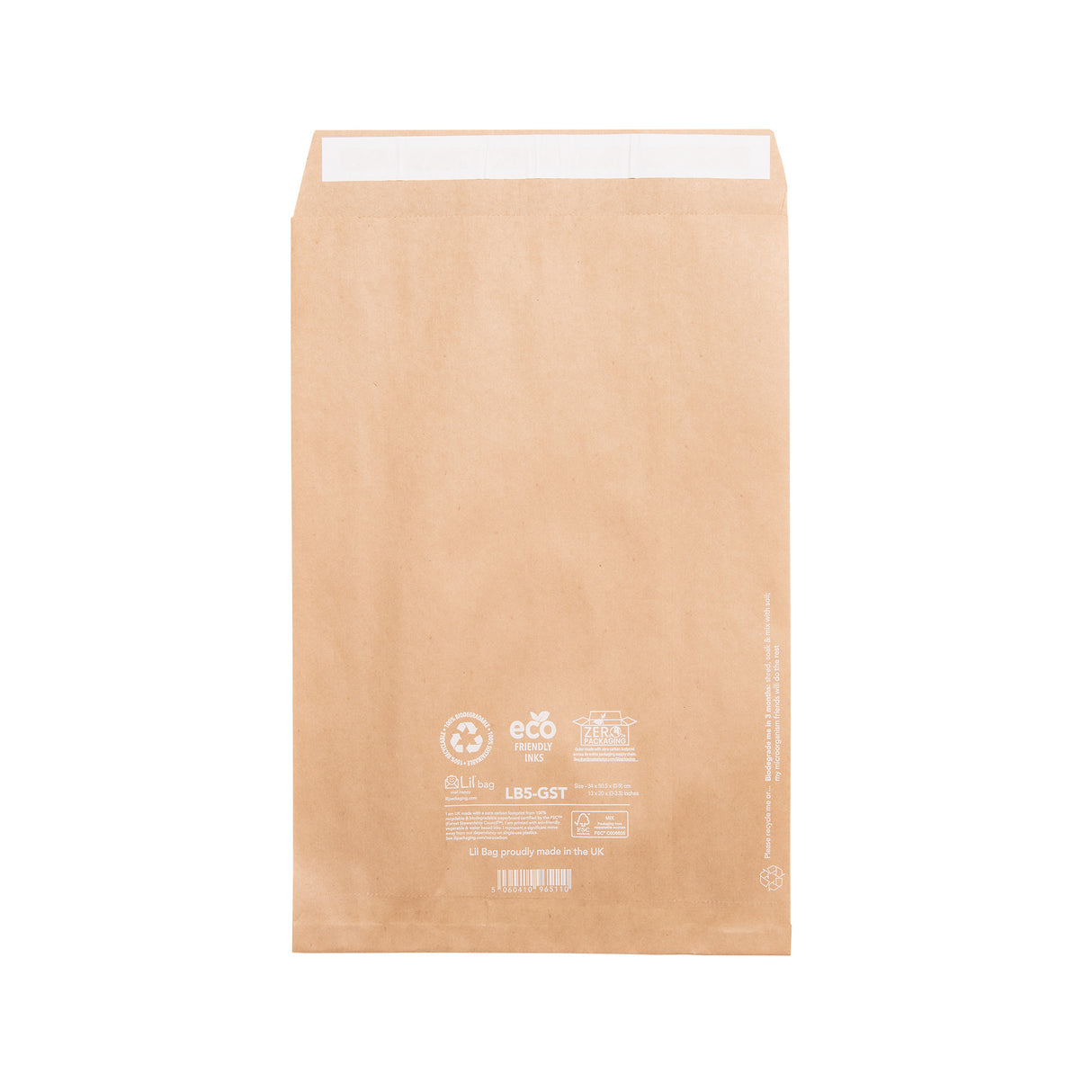 LB5-gst Gusseted Paper Mail Bag | Lil Packaging