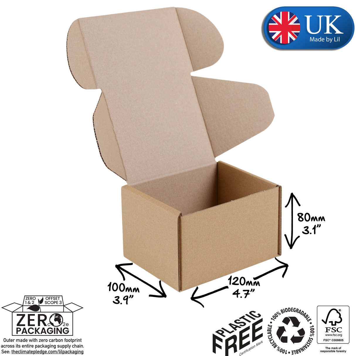 RPT103 Cardboard Postal Boxes 120 x 100 x 80mm