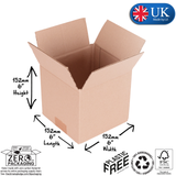 Single Wall Cardboard Boxes 152 x 152 x 152mm (6 x 6 x 6")