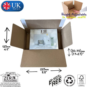 Crash lock box with adjustable height to minimise voidfill