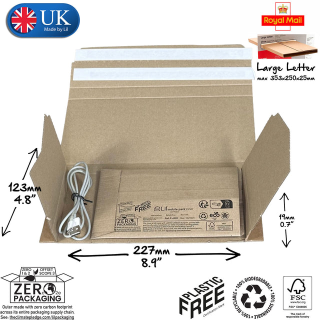 mobile phone packaging, fits Royal Mail large letter