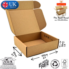 10x8x5cm Cardboard Postal Box Lil Packaging