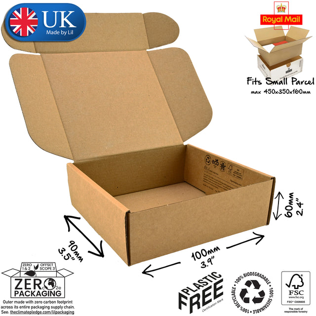 10x9x6cm Cardboard Postal Box Lil Packaging