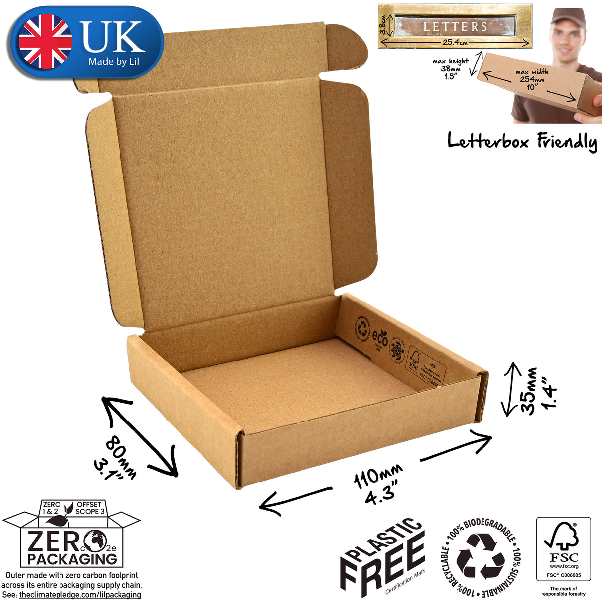 11x8x3.5cm Cardboard Postal Box
