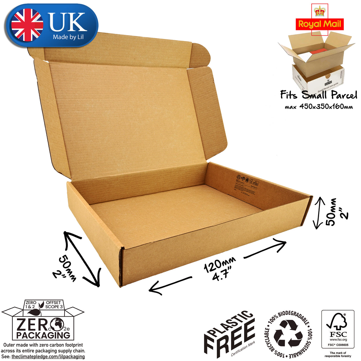 12x5x5cm Cardboard Postal Box