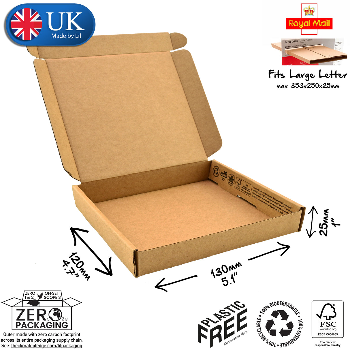 13x12x2.5cm Cardboard Postal Box