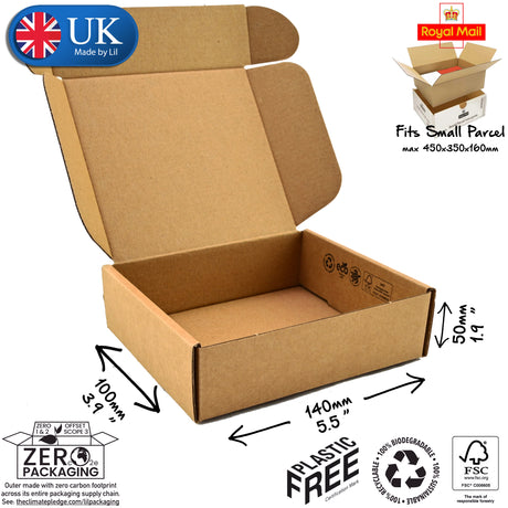 14x10x5cm Cardboard Postal Box Lil Packaging