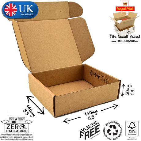 14x14x5cm Cardboard Postal Box Lil Packaging