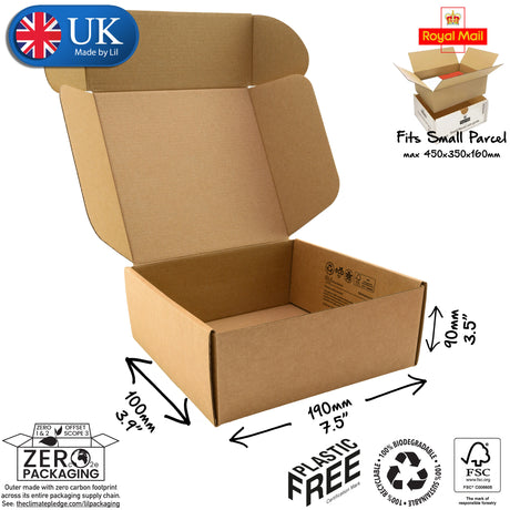 19x10x9cm Cardboard Postal Box Lil Packaging